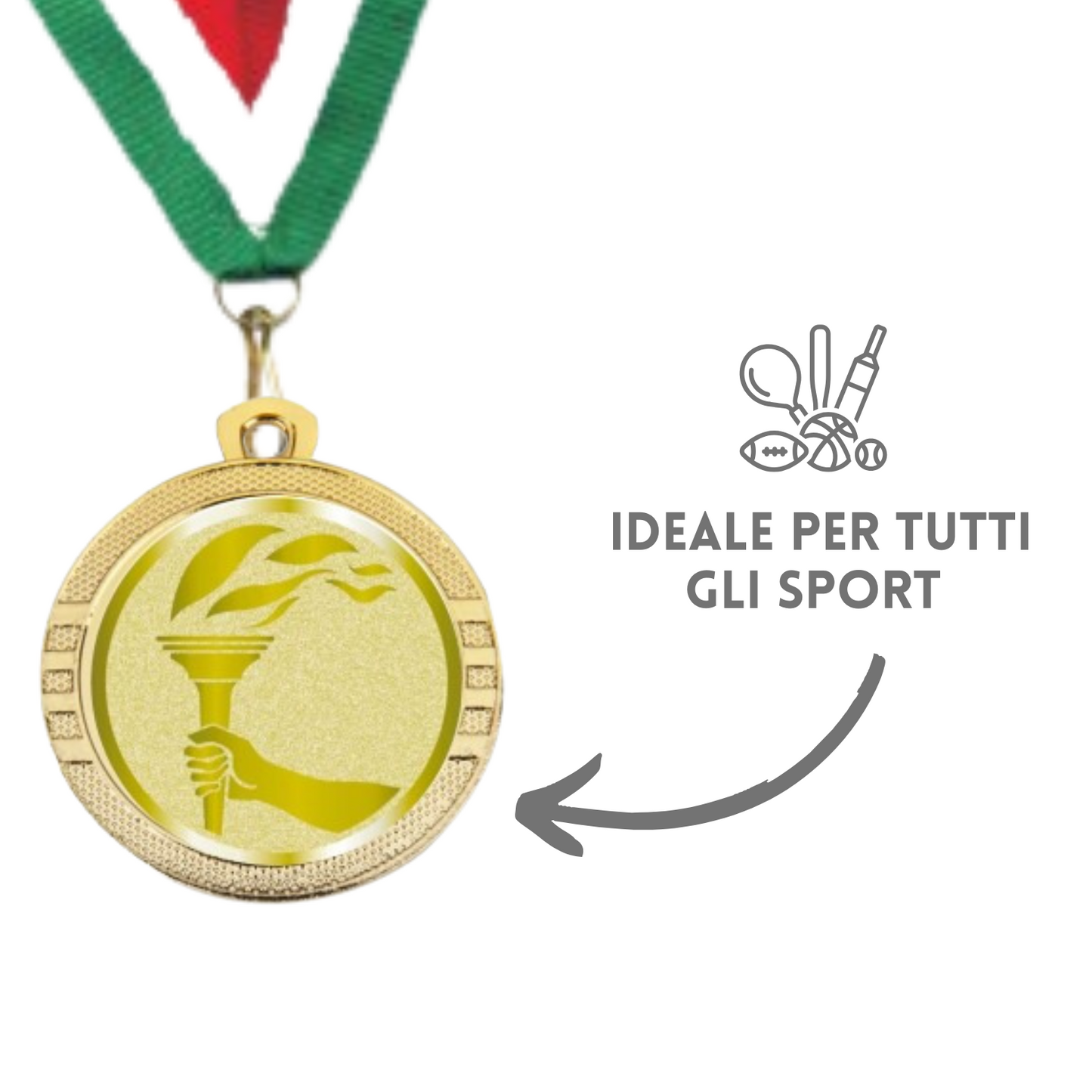 Medaglie Vittoria in stock personalizzate 32 mm oro | Cod. 23.001.1OL