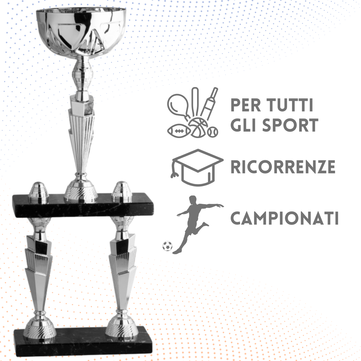 Trofeo in metallo da 57 cm a due piani | Cod. 5.011