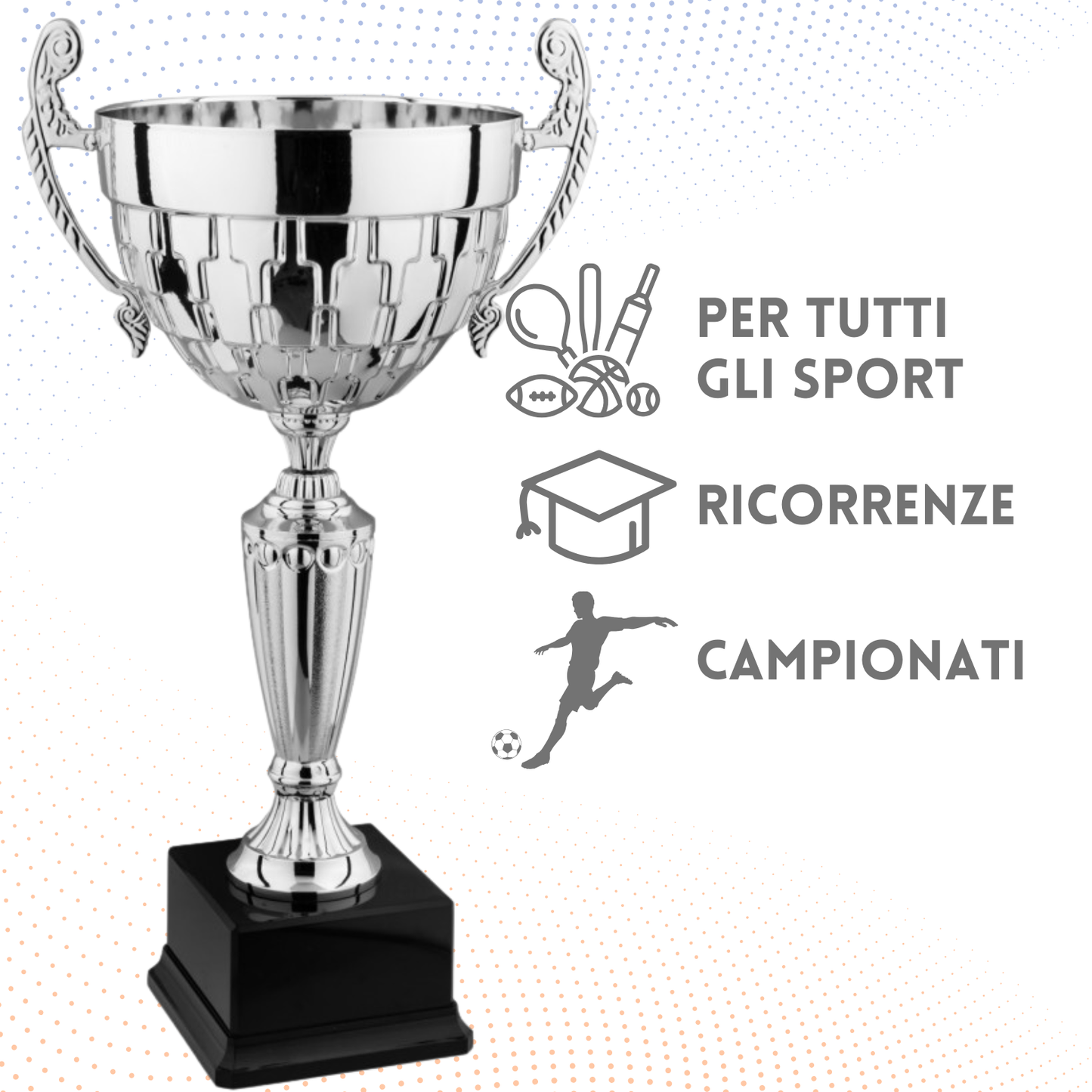 Trofeo in metallo da 38 cm con manici | Cod. 7.563