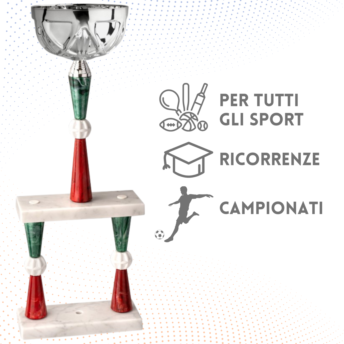 Trofeo tricolore da 54 cm a due piani | Cod. 5.241