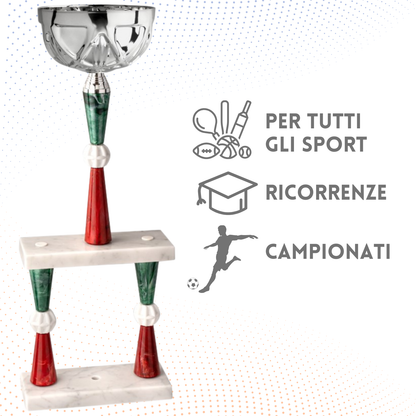 Trofeo tricolore da 54 cm a due piani | Cod. 5.241