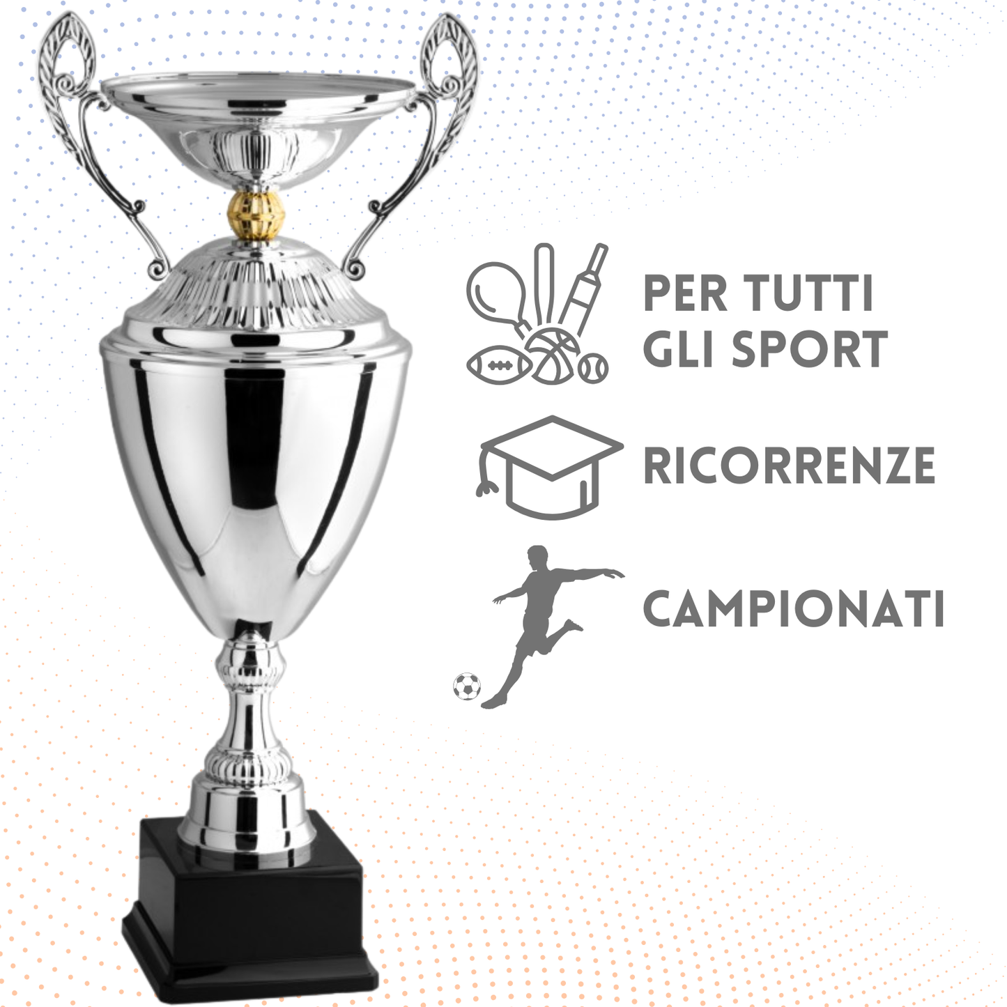 Tris di trofei personalizzati con manici 62 - 57 - 53 cm | Cod. 3.089