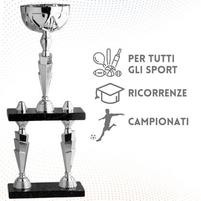 Trofeo in metallo da 52 cm a due piani | Cod. 5.013