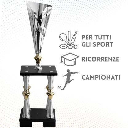 Trofeo in metallo da 67 cm a due piani | Cod. 5.021