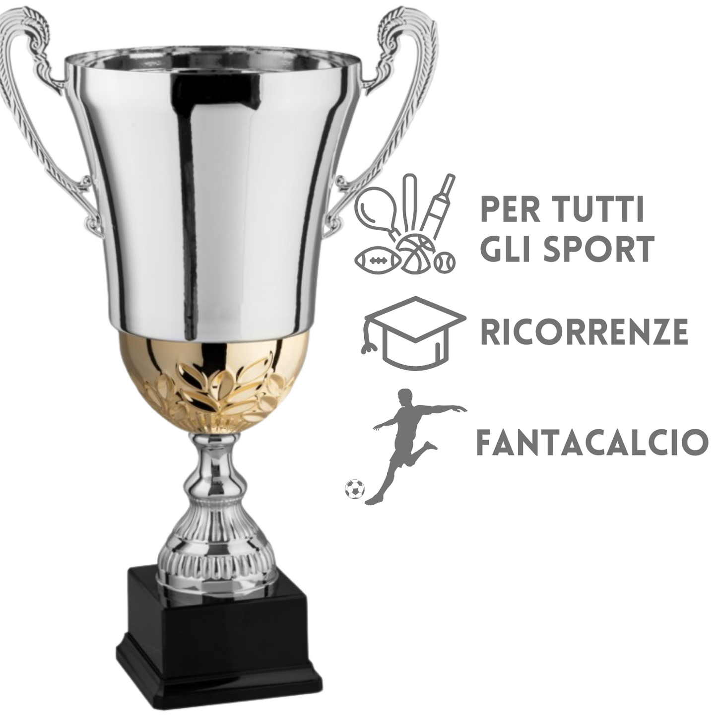Set 6 premiazioni da 558 a 32 cm in metallo | Cod. 2.499