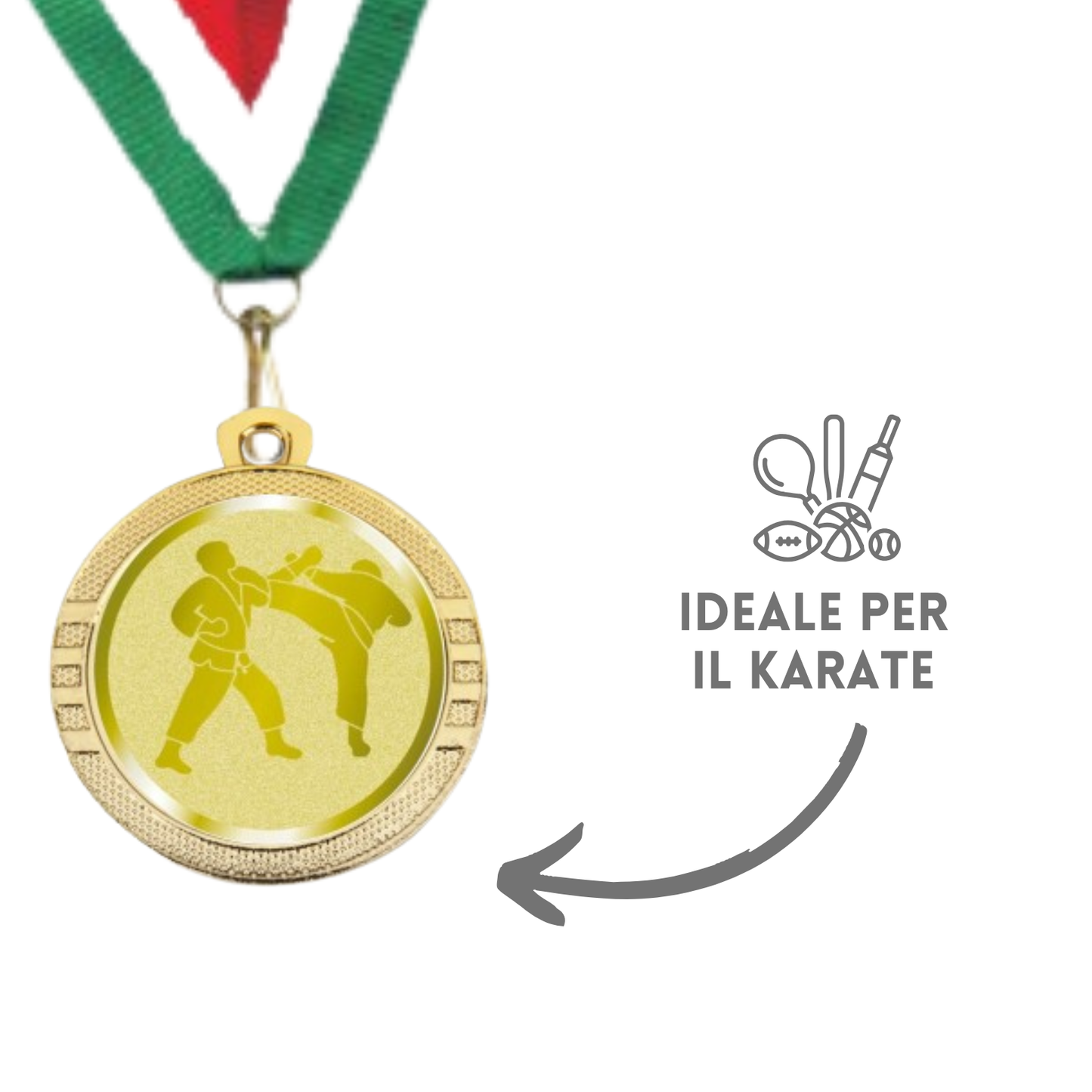 Medaglie competizioni Karate in stock personalizzate 32 mm oro | Cod. 23.00.32.KA