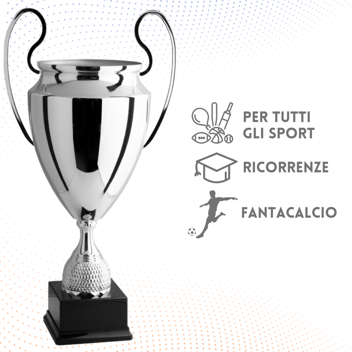 Trofeo con manici 41 cm da 1,2 Kg stile Champions League in metallo | Cod. 1.005