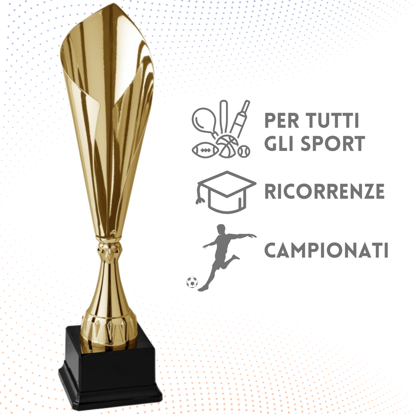 Trofeo in metallo da 44 cm colore gold | Cod. 4.482