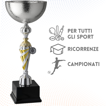 Coppa da 36 cm silver con tazza in metallo | Cod. 9.193S
