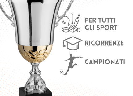 Tris di trofei personalizzati con manici 42 - 38 - 32 cm | Cod. 2.491P