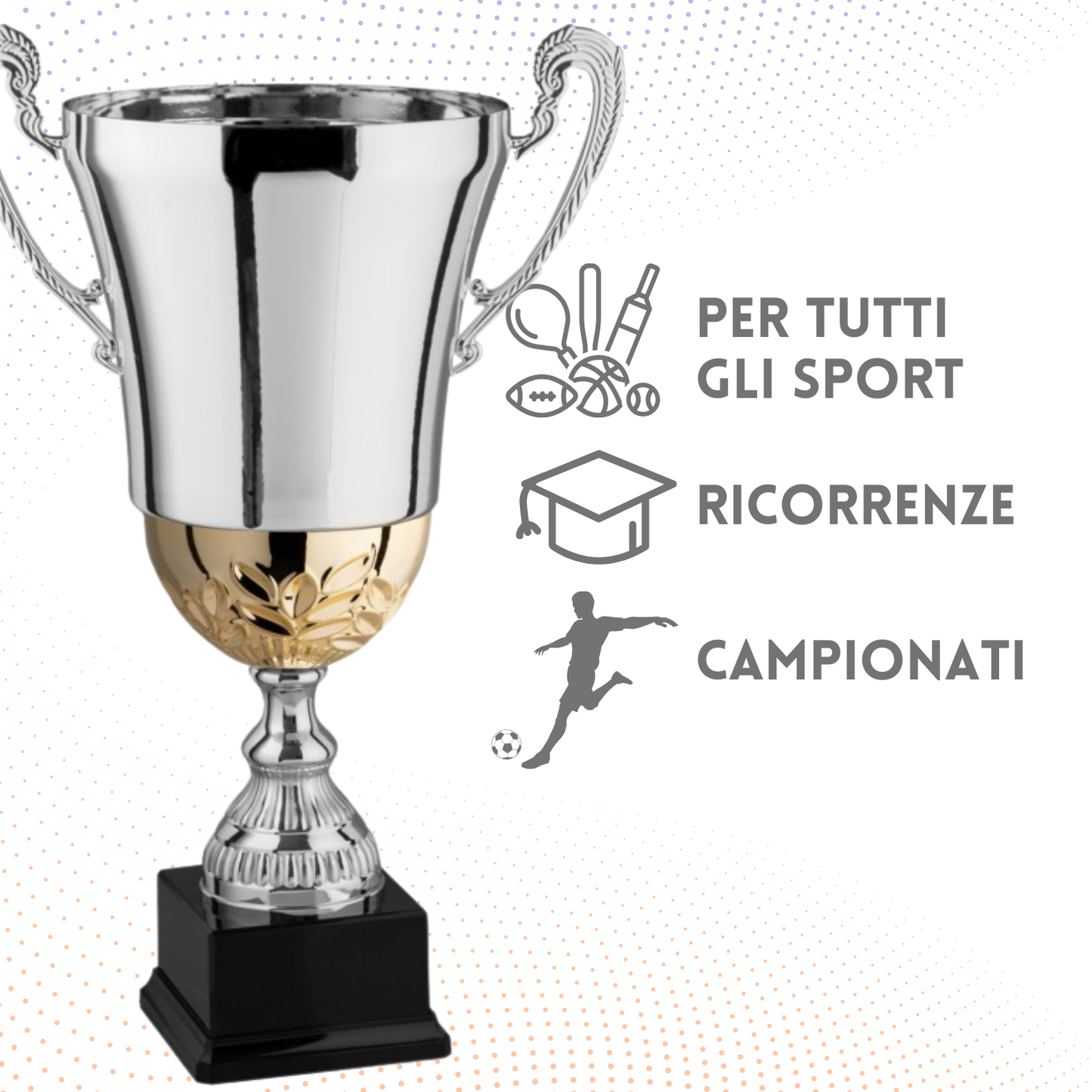 Tris di trofei personalizzati con manici 42 - 38 - 32 cm | Cod. 2.491P