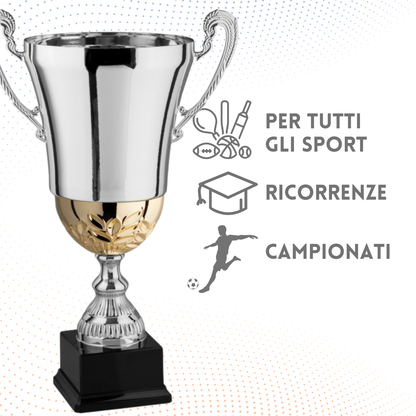 Tris di trofei personalizzati con manici 42 - 38 - 32 cm | Cod. 2.491P