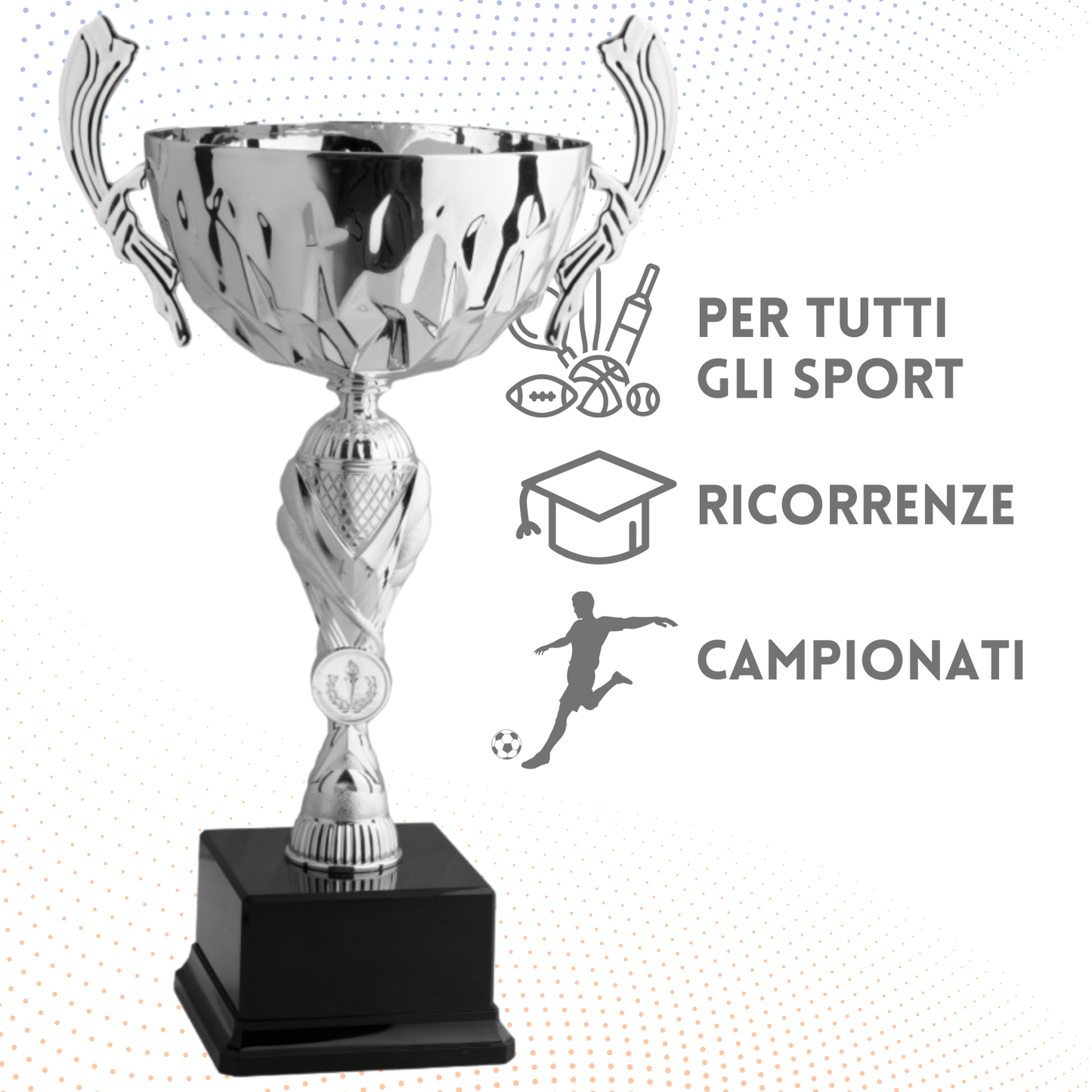 Trofeo in metallo da 42 cm con manici | Cod. 8.591