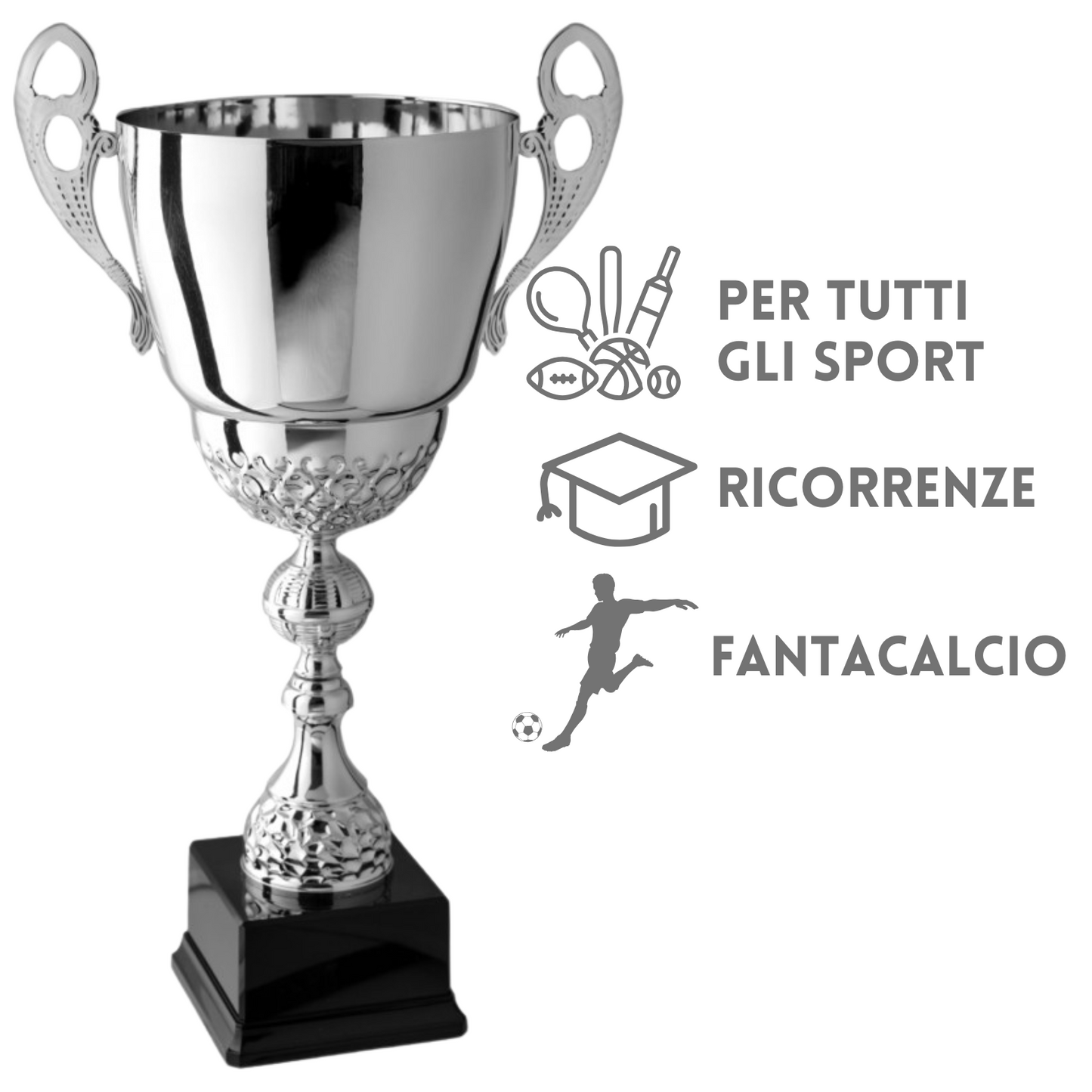 Coppa trofeo lucido con manici 54 cm | Cod. 2.501