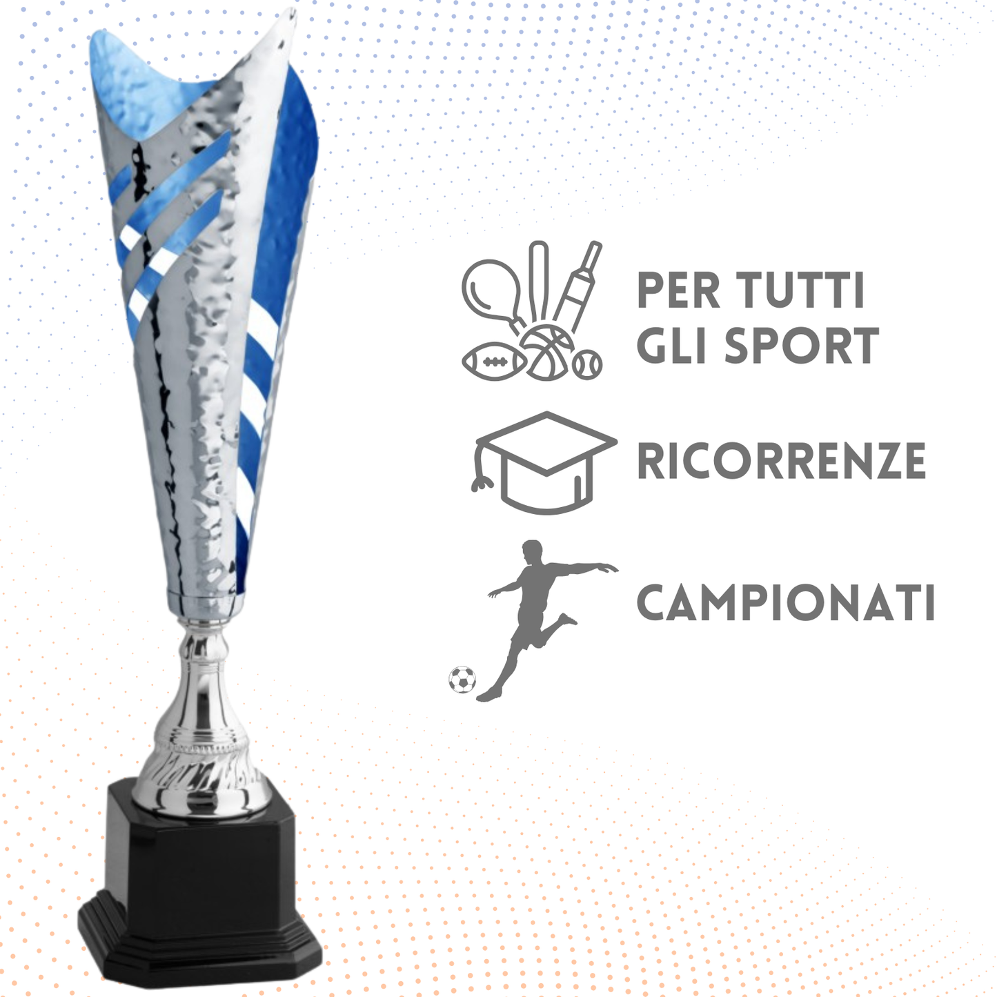 Trofeo in metallo da 38 cm, peso da 0,5 Kg | Cod. 4.563