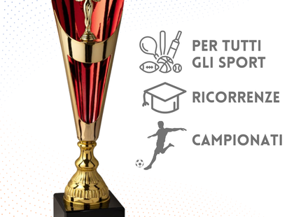 Trofeo in metallo da 40 cm con Vittoria | Cod. 6.481