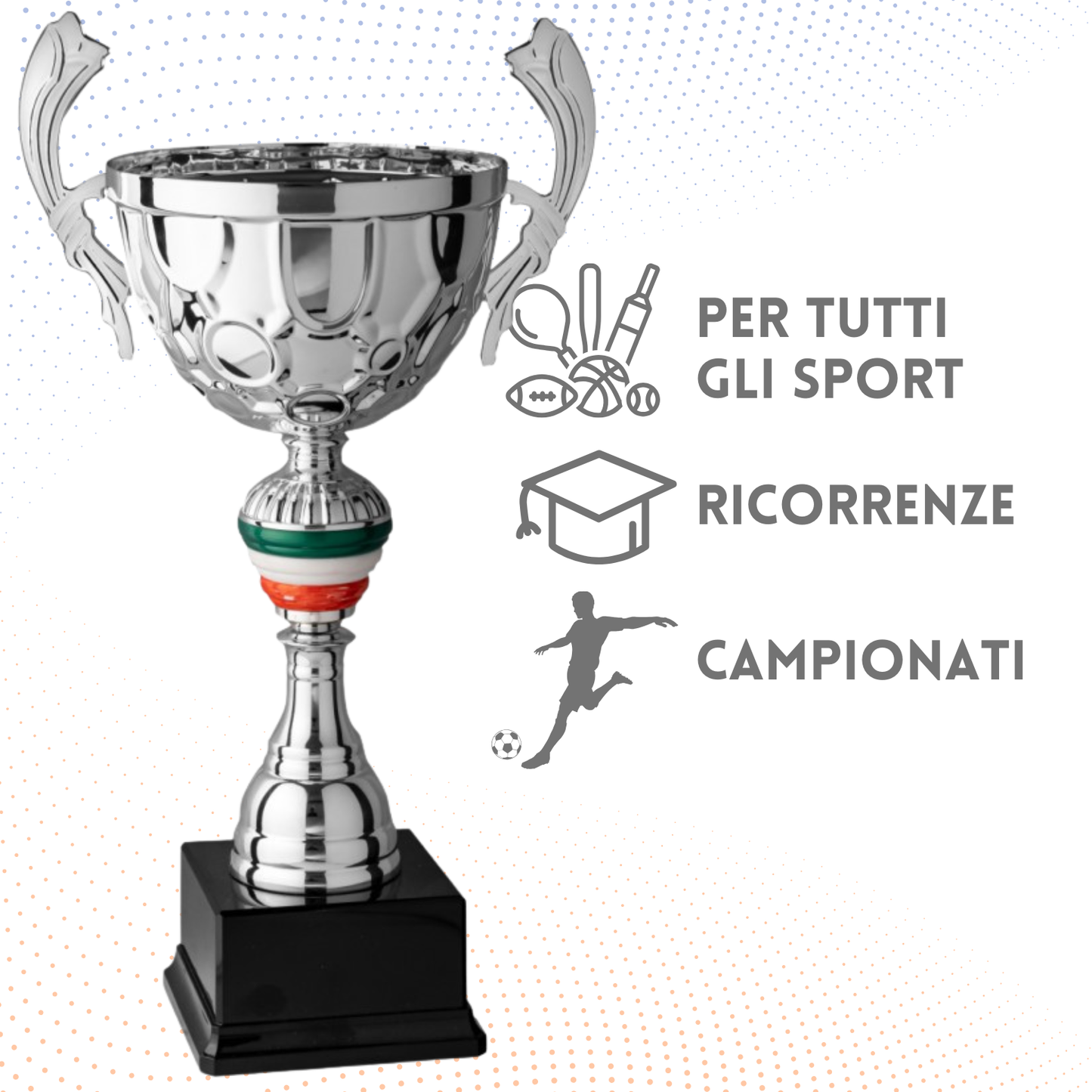Trofeo in metallo da 39 cm con manici | Cod. 7.094