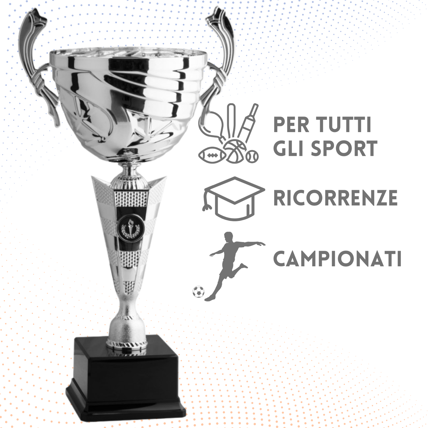 Trofeo in metallo da 42 cm con manici | Cod. 8002