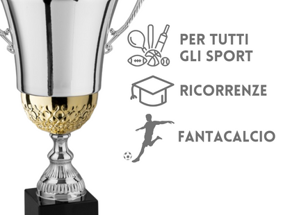 Tris di trofei personalizzati con manici 58 - 51 - 46 cm | Cod. 2.491G