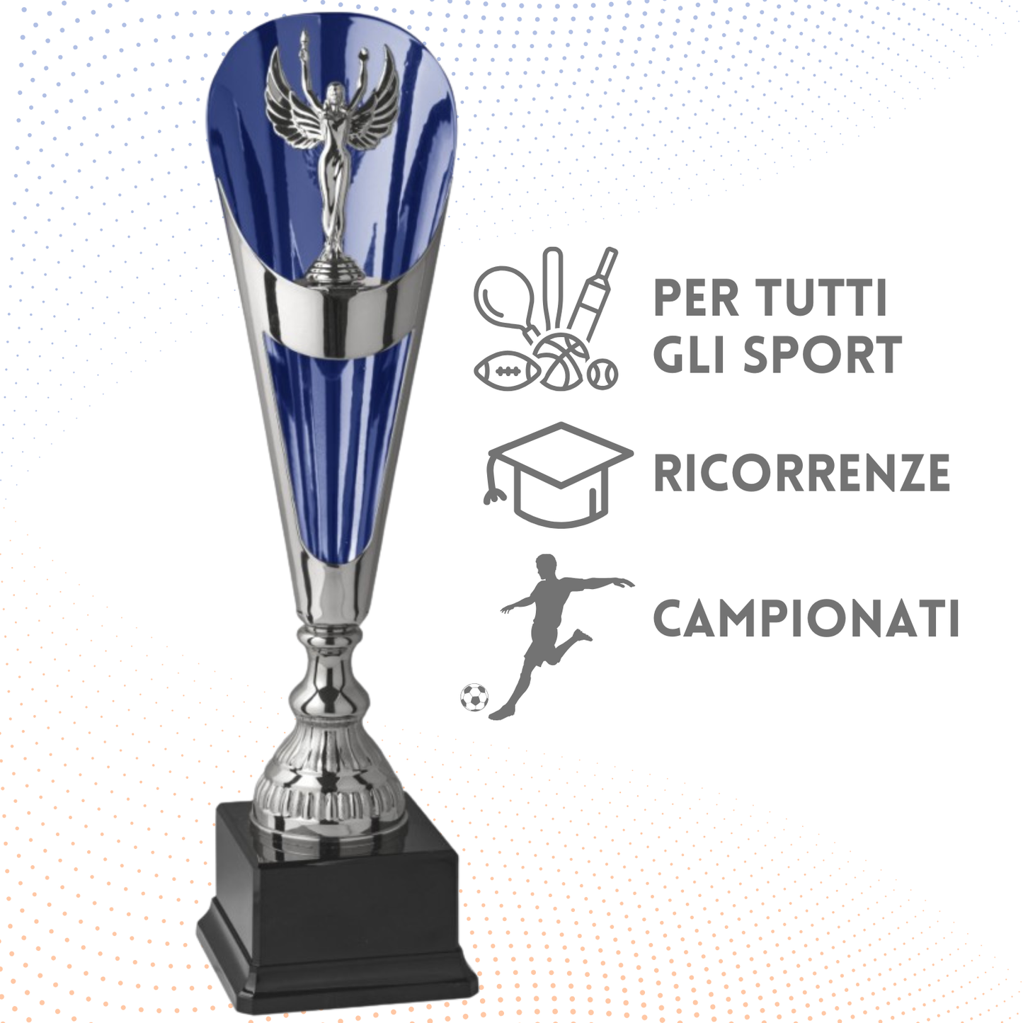 Trofeo in metallo da 36 cm con Vittoria | Cod. 6.493