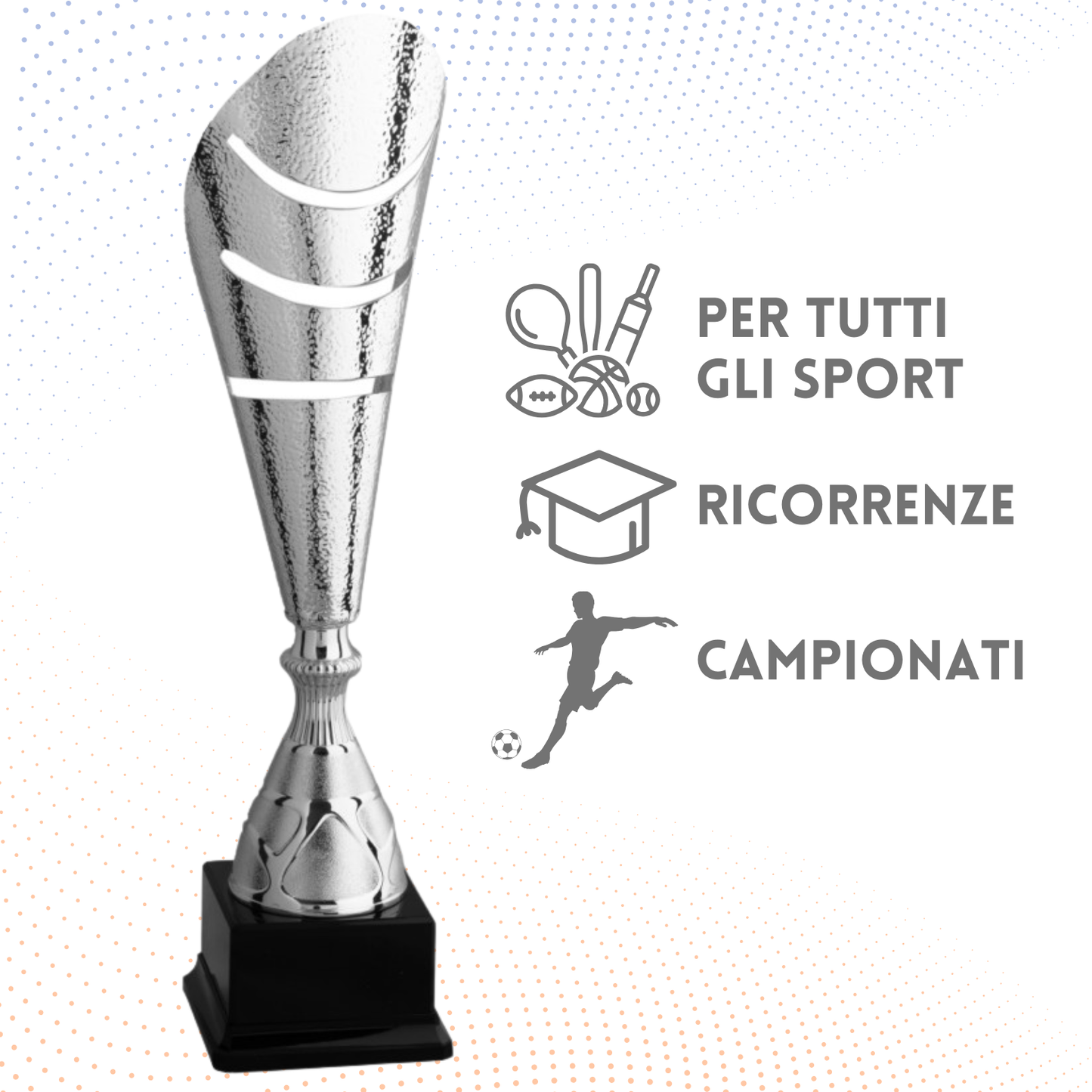 Trofeo in metallo da 38 cm con asole | Cod. 7.043