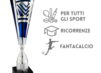 Coppa trofeo bicolore a lavorazione laser 58 cm | Cod. 2.553