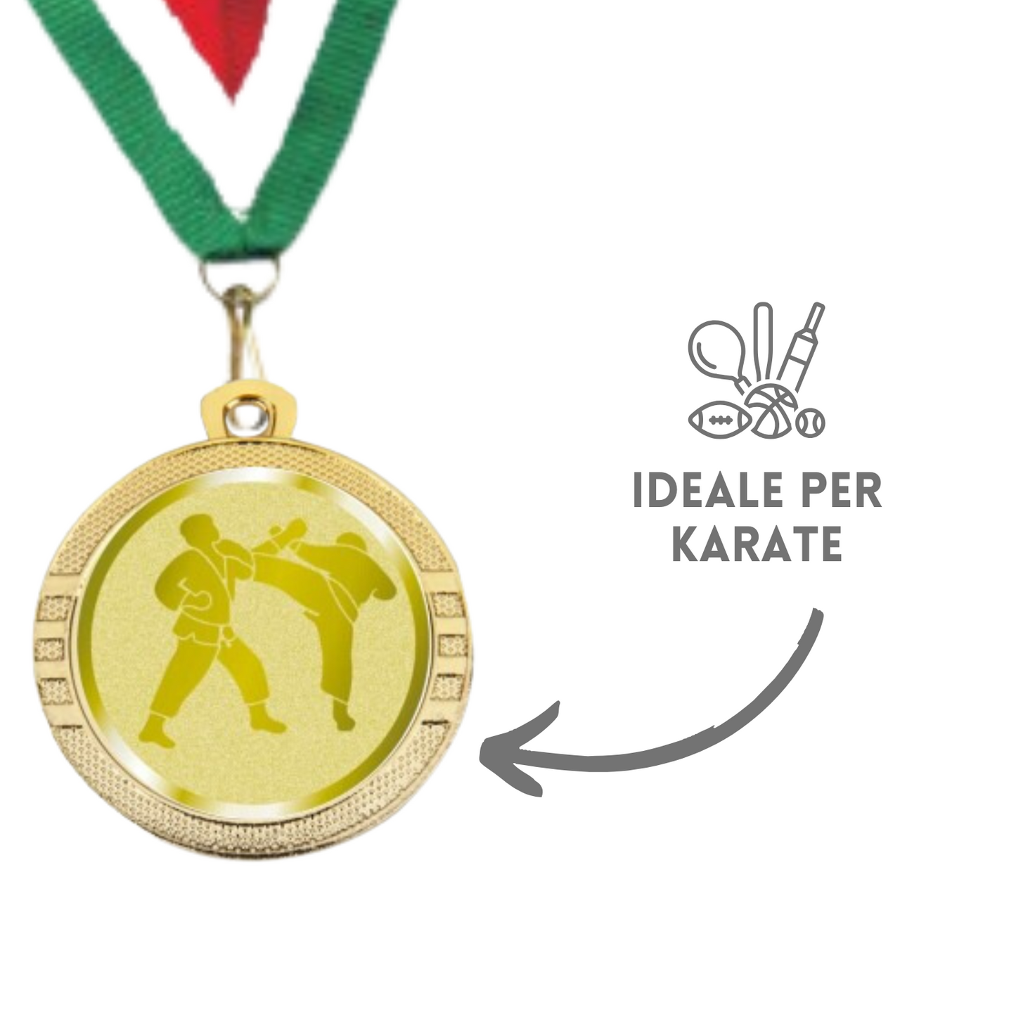 Medaglie Karate in stock personalizzate 32 mm oro | Cod. 23.001.1KA