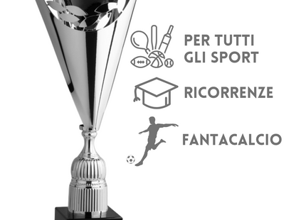 Coppa trofeo a taglio laser con foglie 53 cm | Cod. 2.563