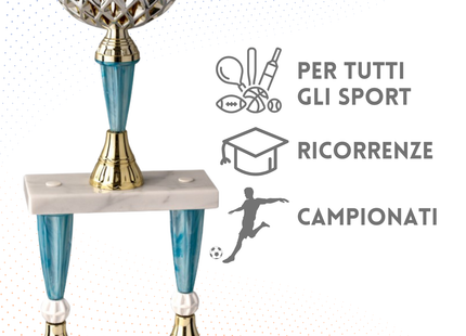 Trofeo in metallo da 48 cm a due piani | Cod. 5.221
