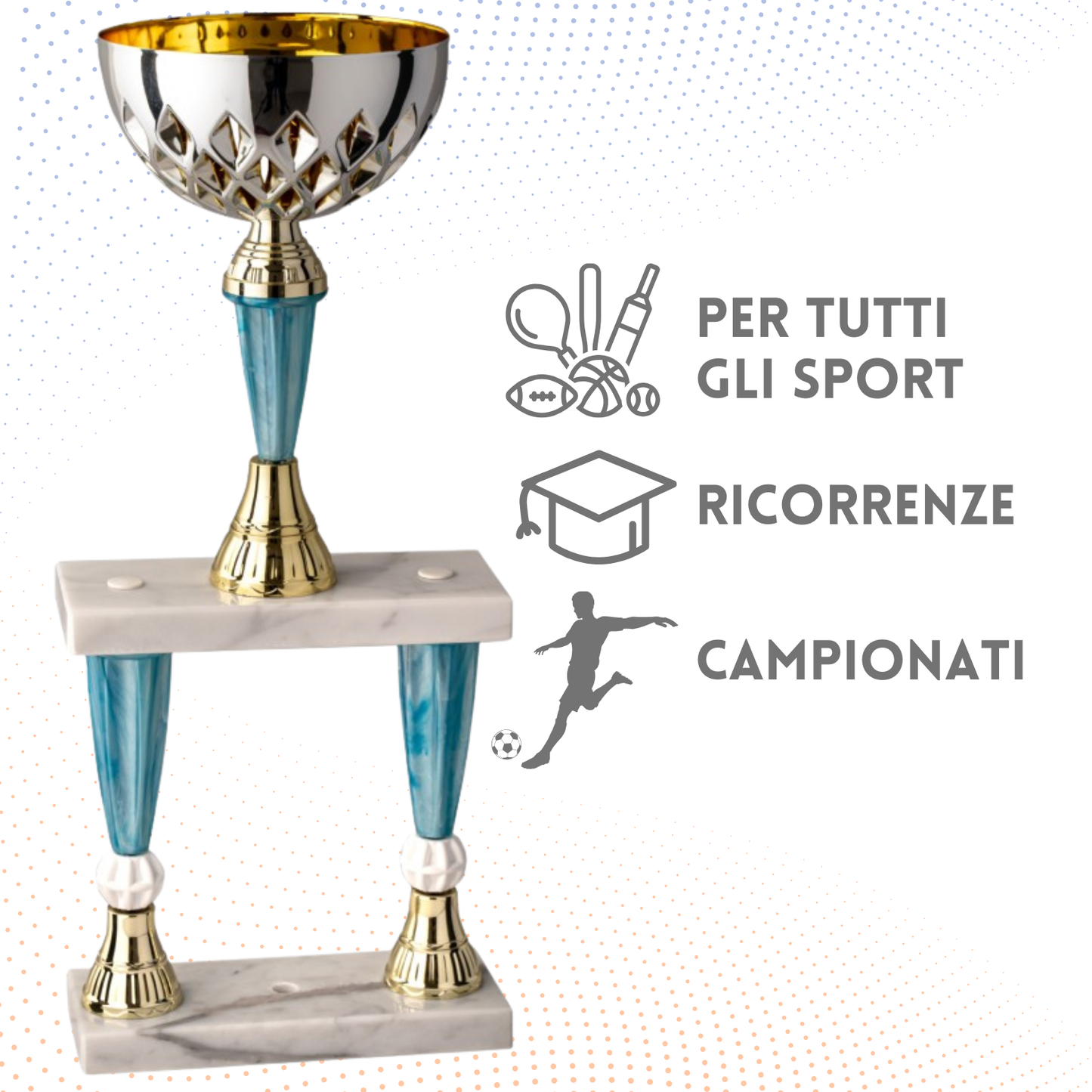 Trofeo in metallo da 48 cm a due piani | Cod. 5.221