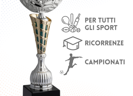 Coppa da 33 cm silver con tazza in metallo | Cod. 8.684S