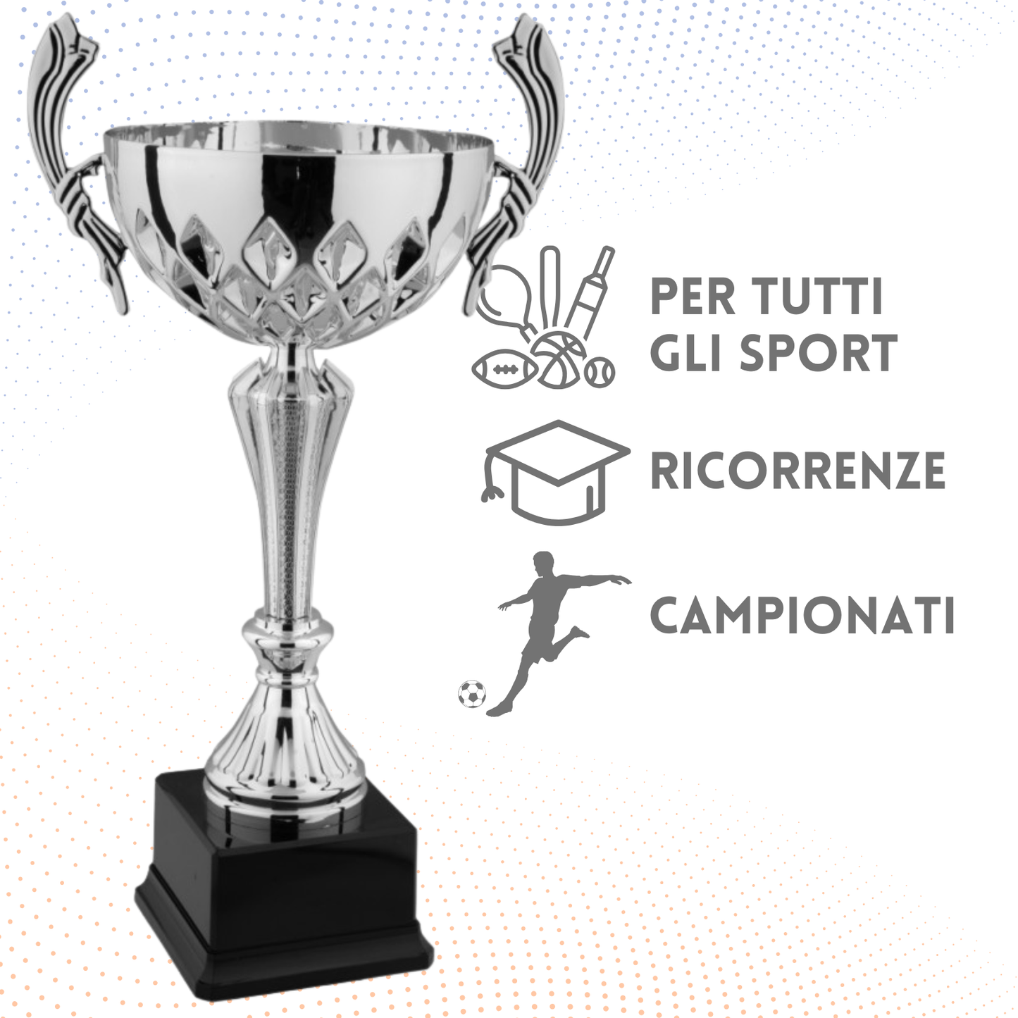 Trofeo in metallo da 40 cm con manici | Cod. 8.182