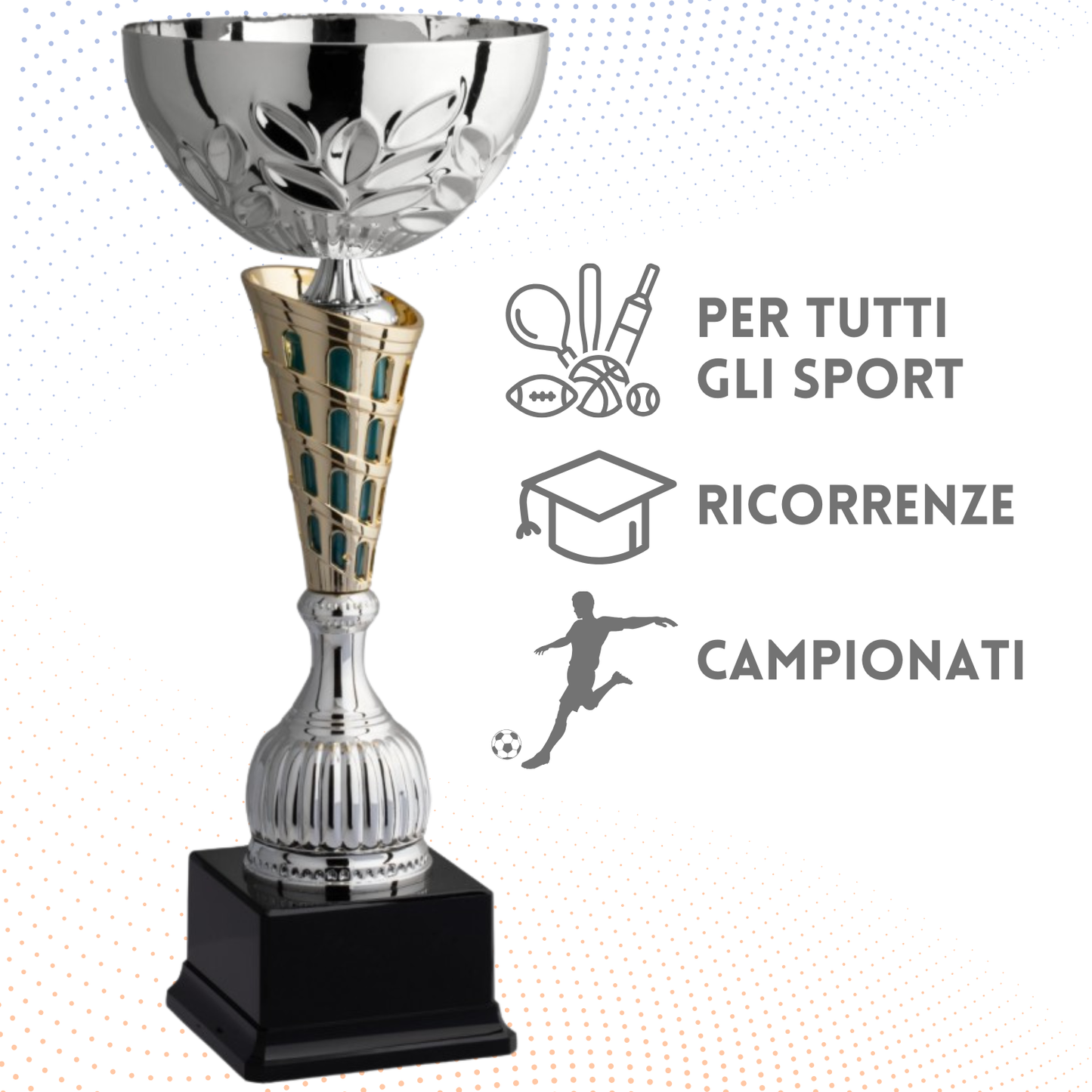 Coppa da 36 cm silver con tazza in metallo | Cod. 8.683S