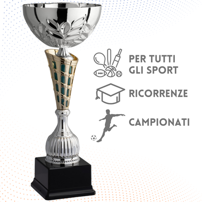 Coppa da 36 cm silver con tazza in metallo | Cod. 8.683S
