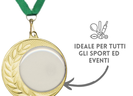 Medaglie personalizzate con logo resinato 70 mm oro | Cod. 22.307.69G