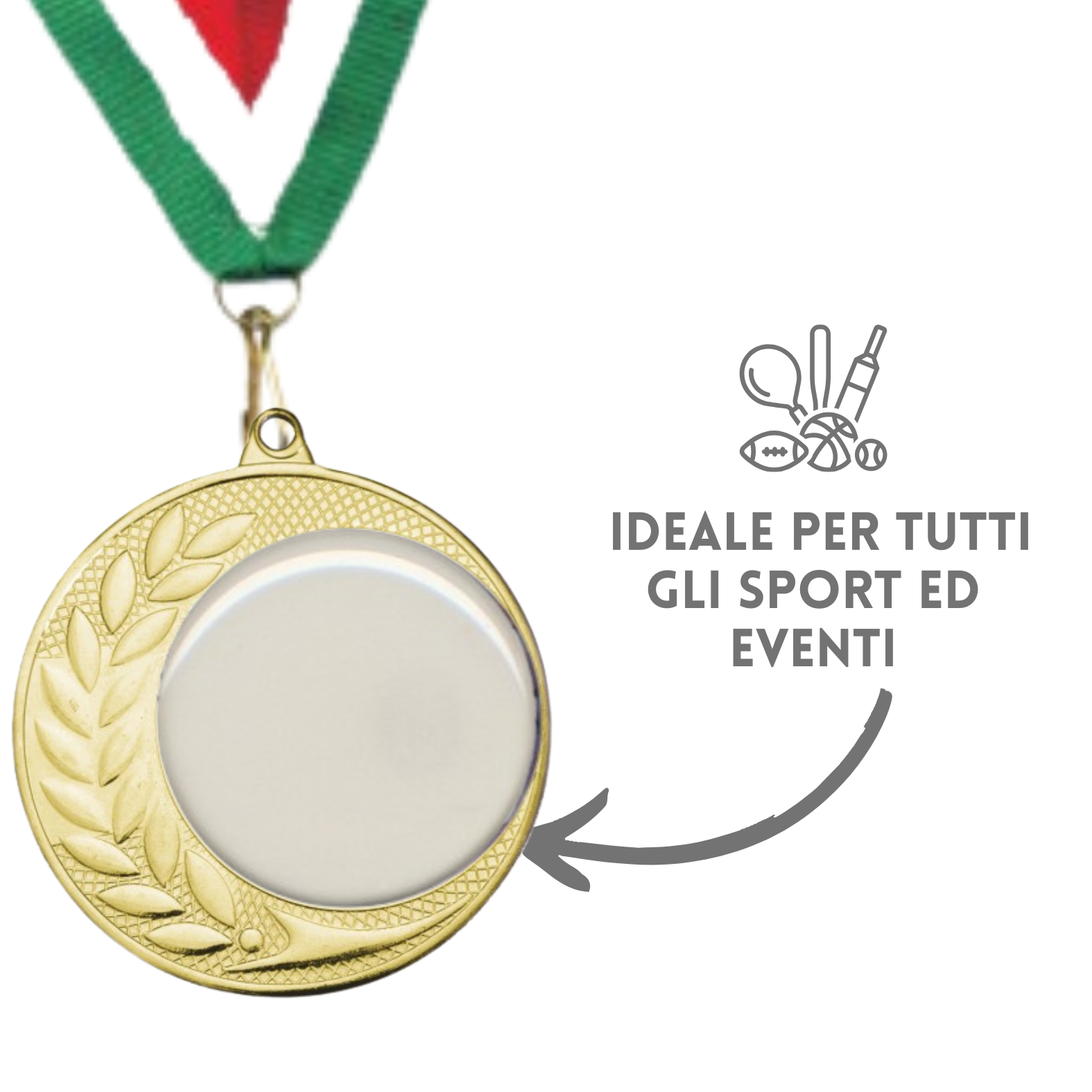 Medaglie personalizzate con logo resinato 70 mm oro | Cod. 22.307.69G