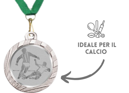 Medaglie Calcio in stock personalizzate 32 mm argento | Cod. 23.001.1CS