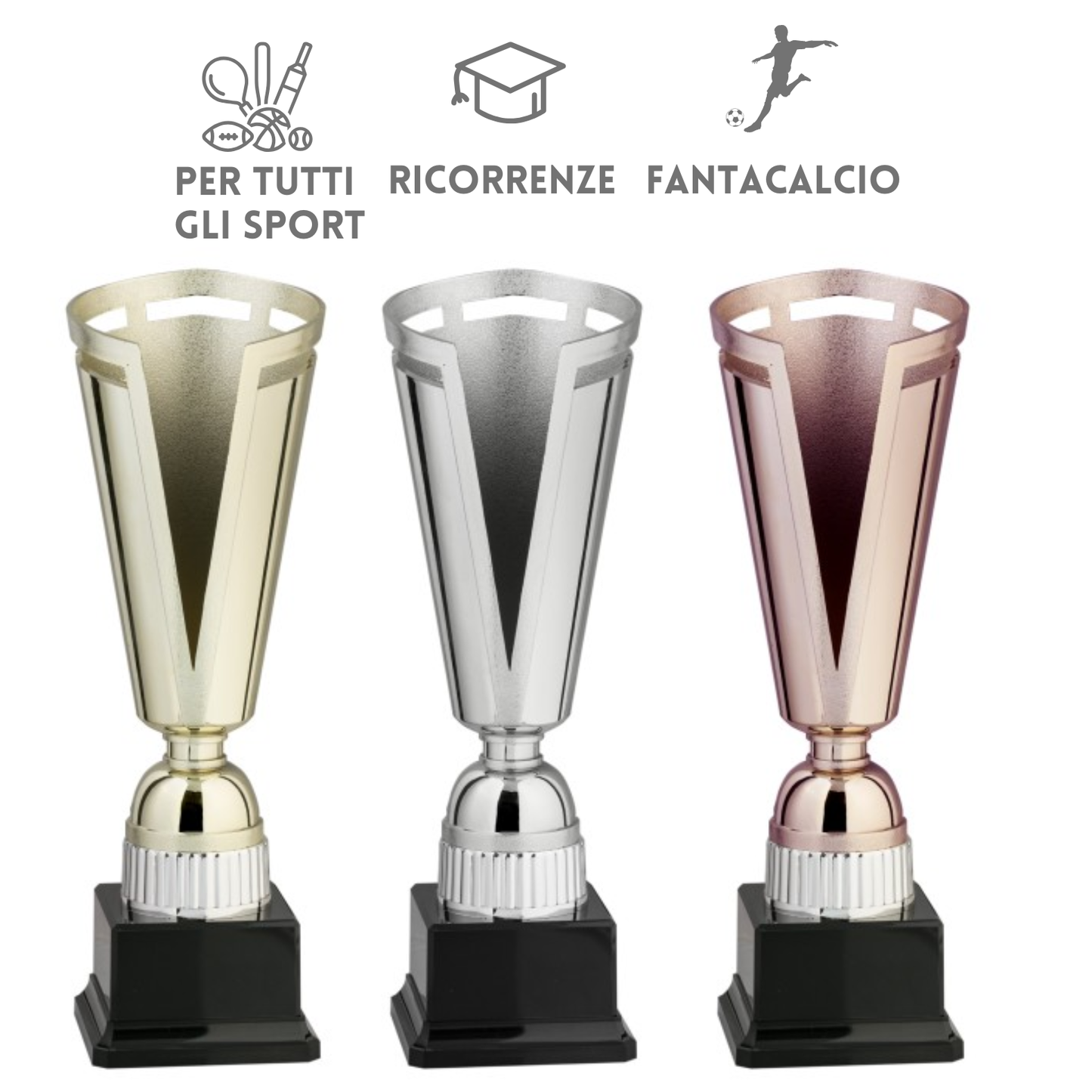Tris di trofei personalizzati da 30 cm | Cod. 8.639