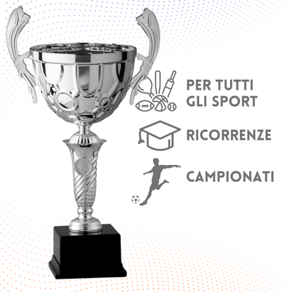 Trofeo in metallo da 38 cm con fregio | Cod. 7.012