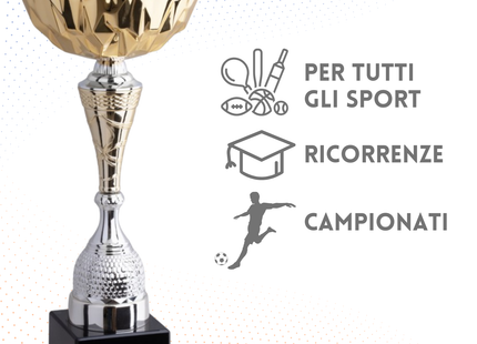 Coppa da 30 cm gold con tazza in metallo | Cod. 9.054G