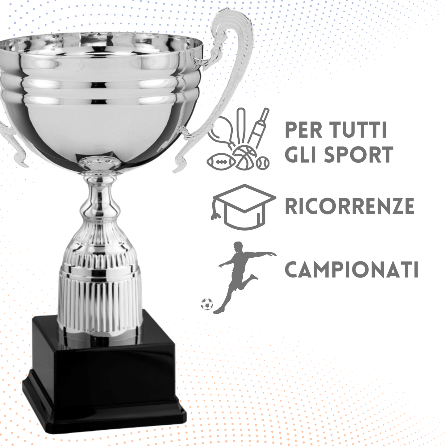 Trofeo in metallo da 34 cm con manici | Cod. 6.432