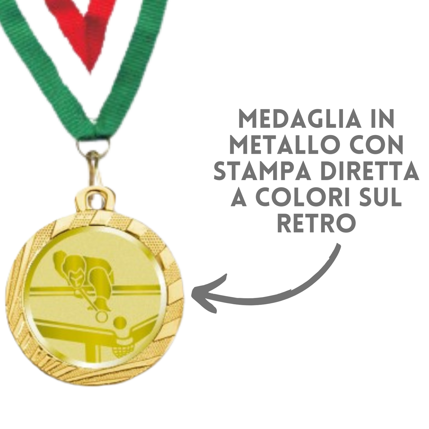 Medaglie Biliardo in stock personalizzate 32 mm oro | Cod. 23.001.1XR