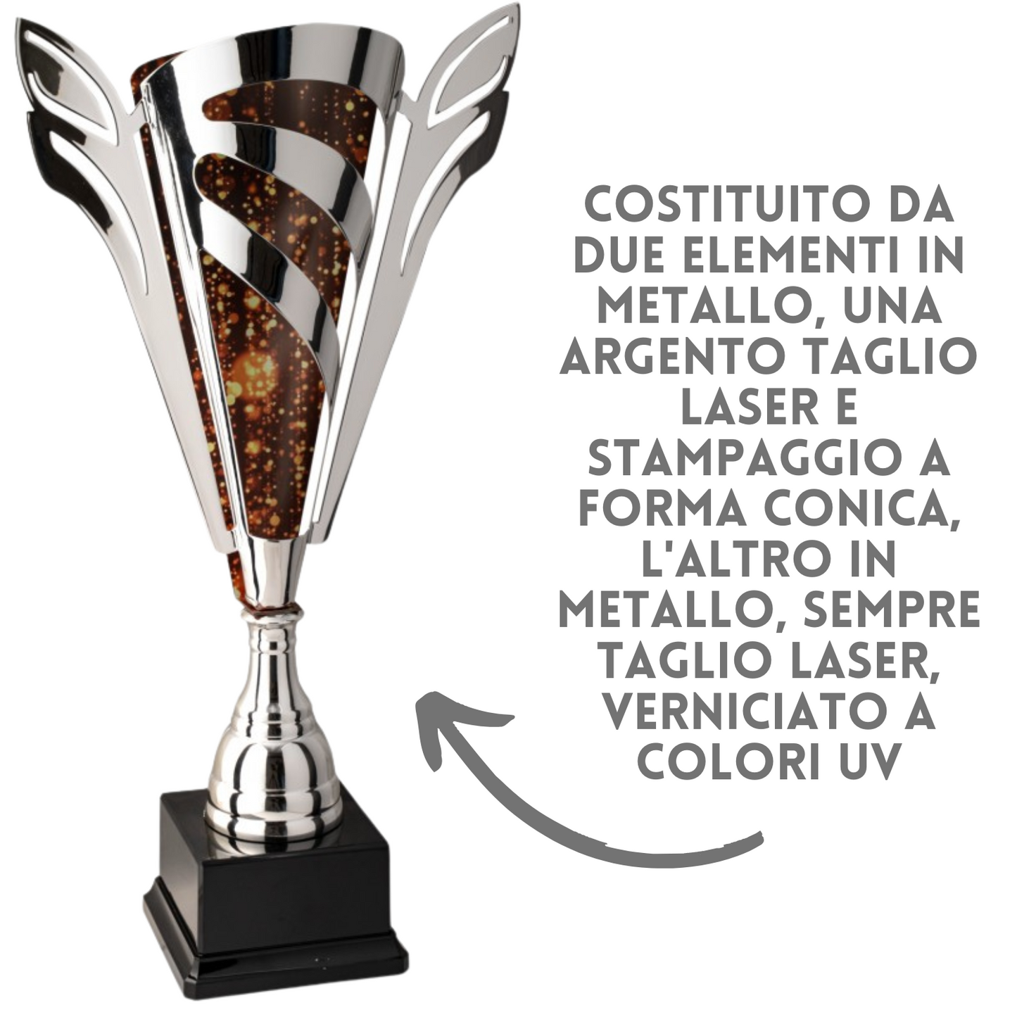 Coppa trofeo con verniciatura interna 49 cm | Cod. 1.222