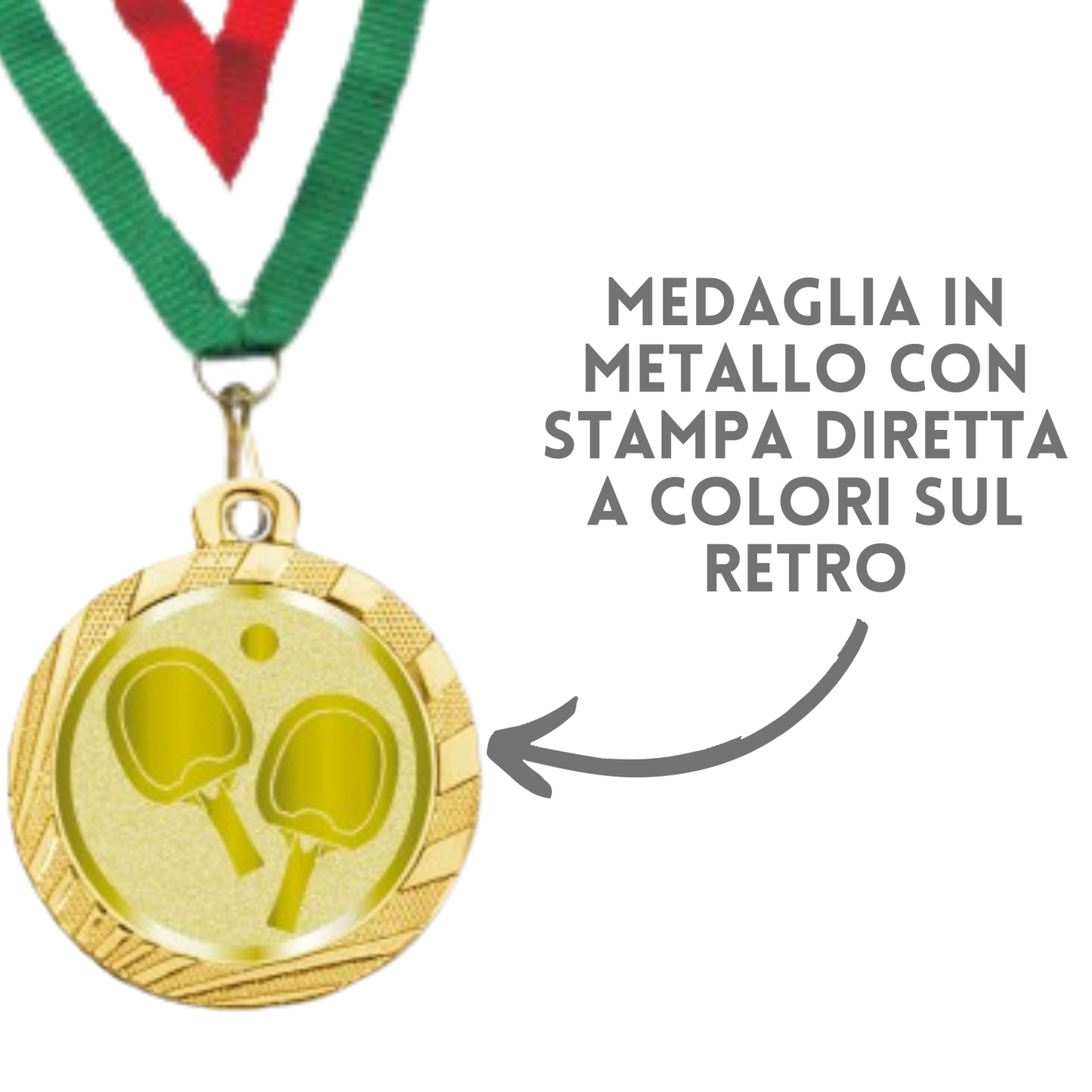 Medaglie Ping Pong in stock personalizzate 32 mm oro | Cod. 23.001.1XE