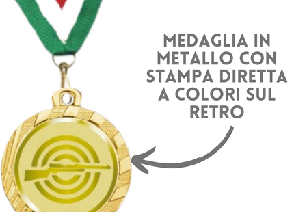 Medaglie Tiro a segno in stock personalizzate 32 mm oro | Cod. 23.001.1XC