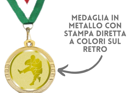 Medaglie competizioni Judo in stock personalizzate 32 mm oro | Cod. 23.00.32.JU