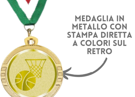 Medaglie Basket in stock personalizzate 32 mm oro | Cod. 23.001.1BA