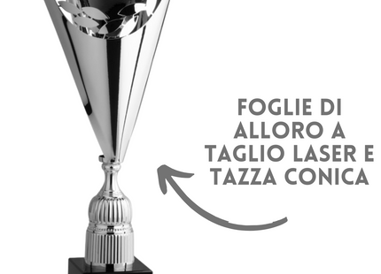 Coppa trofeo a taglio laser con foglie 58 cm | Cod. 2.562