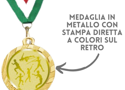 Medaglie Premio Atletica, Corsa e Marcia in stock personalizzate 32 mm oro | Cod. 23.001.1XM