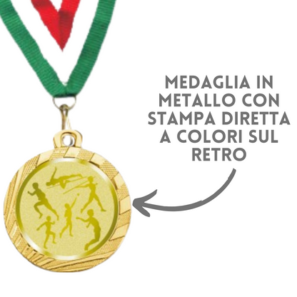 Medaglie Premio Atletica, Corsa e Marcia in stock personalizzate 32 mm oro | Cod. 23.001.1XM